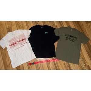 Danny Duncan Men's Sz Small Virginity Rocks Shirt Lot Lanyard White Black Green